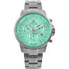 LOUIS XVI Palais Royale 2.0 1825 - Ø 43 mm - Orologio da uomo - Impermeabile - Cinturino Argento - Quadrante Minty Green con diamanti - Movimento al quarzo svizzero