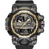 KXAITO Orologi da uomo Sport Outdoor Impermeabile Militare Orologio Data Multi Funzione Tattiche LED Face Alarm Cronometro per gli Uomini 3133, 3133_Oro nero, Large, Militare