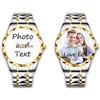 Generico Orologio Personalizzato con Foto e Testo per Uomo, in Acciaio Inossidabile Impermeabile, Regalo per Festa del Papà, Fidanzato e Famiglia