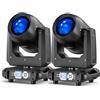 FODEXAZY 200W Teste Mobili RGBW LED Fascio Luci Palcoscenico, Focus Elettronico 14 Patterns dmx512 Luce Festa 18 Prismi Rotazione 360° Effetto Arcobaleno Per Natale DJ Discoteca Bar Matrimonio -2 PCS