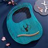 BAMFY Lyre Harp 19,21,24,32 Corde In Metallo Strumento Musicale Principiante Portatile Arpa Lira Con Custodia, Chiave Di Accordatura, Corde Estratte, E Plettro(19-String Boxed - Blue)