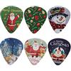 Jeiento Plettri per chitarra con Babbo Natale, pupazzo di neve, fiocco di neve, regalo unico per chitarra acustica elettrica e basso (confezione da 6), taglia unica