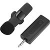 BROLEO Microfono Lavalier da Bavero Batteria Al Litio Ricaricabile Microfono con Clip Compatto da 3,5 Mm Accoppiamento Automatico per Altoparlante per Interviste