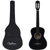 vidaXL Chitarra Classica per Principianti con Custodia Nera 3/4 36