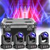 Yespick 4 unità 150W Teste Mobili LED Luci da palco con testa mobile gobo spot e Custodia da volo FlyCase prisma a 18 facce attivata dal suono rotante per feste, matrimoni, chiese, dal vivo