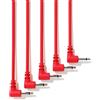 ExcelValley - 5-Pack - Cavi Modulari Mono Patch ad Angolo Retto - 3,5mm 1/8 Eurorack Sintetizzatore [Rosso - 20 cm - 8]