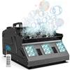 Xelletye Macchina per Bolle di Fumo da 1500W con Telecomando, 18 LED RGB d-mx512 Supporta Controllo Indipendente Macchina per Fumo e Bolle per Matrimoni Feste Halloween Natale