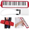 OKJHFD 32 Tasti di Pianoforte Melodica Strumento Educativo Musicale, Tastiera di Pianoforte Armonica Strumento Musicale a Fiato con Borsa da Trasporto Portatile Per Principianti(Rosso)