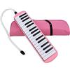 Easnea Melodica a 32 tasti, strumento musicale, pianoforte, con borsa per il trasporto (rosa)
