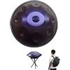 Generic Handpan Professionale in Acciaio 22 - Strumento Musicale A Percussione con Scala Re Minore 9/10/12 Toni - Tamburo A Mano 432Hz 440Hz - Perfetto per Musicisti Yoga Rilassamento(Purple,440HZ/9Note)