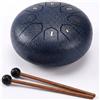 Generico Handpan, Tamburo a Lingua D'acciaio da 4 Pollici, 8 Note, con Libro di Musica, Strumenti a Percussione Rilassanti in Stile Rain Drum, Regalo Musicale per Adulti(Blu,6 pollici 8 note)