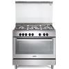De'Longhi PEMX96SG - Cucina a gas con forno elettrico, 5 fuochi, inox, 90x60 cm, Classe energetica A
