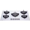 Millar GH9051PW - Piano di cottura in vetro temprato con 5 bruciatori a gas, bianco, 90 cm