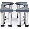 MiSMiAO Supporto Lavatrice regolabile 45-70cm base per il frigo lavastoviglie Stand con Cuscinetti Antiscivolo 4/8/12 ventosa piedi rialzata 10/15/20/25cm Basi per Asciugatrice (12Legs, H:25cm)