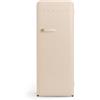 CREATE / RETRO FRIDGE 150 SAND/Frigorifero con maniglia sabbia e congelatore 281L / 102W, 150cm, 3 ripiani, regolatore di temperatura, portabottiglie, 60x60x150cm