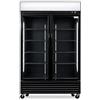 Générique Armadio per bevande a 2 ante vetrate - 880 l - Temperatura 2 ~ 8°C - Illuminazione a LED - Doppia vetrata - Rotelle - Chiusura automatica - Canopy Luminoso Pubblicitario - Nero - 230 V