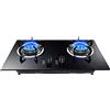 CGonqx Piano Cottura A Gas Da Incasso 2 Fuochi, Nero, Vetro Temperato, Facile Da Pulire, Per Cucina Domestica, Appartamenti All'aperto