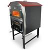 Alfonso Forni Forno a Legna Fuoco Indiretto Portatile In Acciaio Da Esterno Ventilato In Mattoni Refrattari 3 Piani Cottura Pizza Pane Pollo Kebab Pesce Luxor V2 Plus