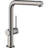 hansgrohe Talis M54 - Rubinetto da cucina con doccetta estraibile, con guida sBox, Miscelatore cucina con altezza bocca 270mm, Rubinetto monocomando con bocca girevole, cromo nero spazzolato, 72809340