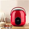 oUyOo Cuociriso Piccolo Cuociriso Elettrico da 1,2 Litri Pentola Interna Antiaderente Completamente Automatica per 1-2 Persone,Rosso