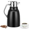 Esilihom Caraffa termica da 1,8 l, a doppia parete | Teiera isolata in acciaio inox con pulsante a pressione, ritenzione calda e fredda per tè, acqua, bevande (nero)