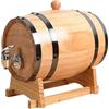 Hbbgdiy Botte di vino Botte di whisky di quercia da 3 litri con rubinetto e supporto di invecchiamento in legno per whisky, birra, conservazione di liquori, decorazione del bar, esposizione della