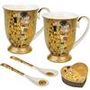 Queen Isabell Set di 2 Tazze da Caffà Idea Regalo per Coppia 250 ml Motivo di bacio di Gustav Klimt