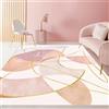 REDTAPISE Tappeti Soggiorno 120 x 180 cm, Rosa, Giallo oro, Arancione, Bianco crema, Disegni geometrici moderni, Tappeto lavabile Camera da letto Donna Ragazze Decorazioni,
