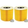 vhbw 2x filtro a pieghe piatte compatibile con Kärcher NT 27/1 ME Professional, NT 48/1 TE Professional aspirapolvere - giallo/marrone