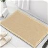 FASCINATDECO Tappeto Bagno Assorbente - Tappeti Bagno Antiscivolo Waffle Assorbente ad Asciugatura Rapida - Tappeto Bagno Antiscivolo Lavabile Morbido in Microfibra (Beige,50x80 cm)