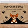 Social Crazy Tappeto zerbino personalizzato - Benvenuti a casa Gatto mod 2 - cocco naturale ideale per ingressi (Cocco Naturale, 60x40 cm)