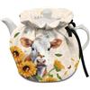 Poceacles Copriteiera con stampa di girasole mucca, copertura antipolvere per teiere, bollitore da tè, isolamento per mantenere la colazione calda, decorazione per cucina e casa