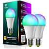 Arcadia 8x Lampadine LED E27 Luce Calda e Luce Fredda WiFi Compatibili con Alexa Google Home - 800 Lumen 10W 2700-6500K - Lampadina RGB Smart Dimmerabile con App Cellulare (8)
