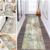 LUMIPAP Tappeto a passatoia per cucina e corridoio, antiscivolo, lavabile, per corridoio, lavanderia, 40 x 180 cm, colore verde in stile turco