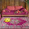 Taidianolp Tappeto Salotto Moderno Pelo Corto,Fuchsia,120 x 200 cm,Motivi vintage shabby chic floreali fucsia rosso verde giallo,Decorazioni per la Casa Moderna Camera da Letto,