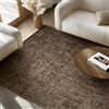 SIMPEX Tappeto in Cotone Chenille Marrone 240x340 cm Lavabile, Stile Boho, Antiscivolo e Morbido, Pelo Corto, Monocromatico Mélange, Per Soggiorno, Camera, Ufficio e Cucina