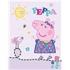 BERONAGE Peppa Pig Happy - Tappeto per cameretta dei bambini, antiscivolo, anti-rumore, 100 x 133 cm, motivo George Grampy Rabbit Maman Papa Mümmel Suzy Candy