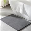 PAGGED Tappeto da bagno grigio in memory foam, antiscivolo, lavabile, tappeto da doccia, morbido e assorbente, in microfibra, per bagno, vasca da bagno, 61 x 91,4 cm, colore grigio