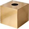 XEIJAYI Scatola portaoggetti per fazzoletti, a forma di casa, in acciaio inox, quadrata, per bagno o ufficio, oro (12 x 12 cm)