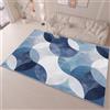 AUWUUA Tappeto lavabile con motivo geometrico bianco e blu, 160x230 cm, moderno, astratto, minimalista, antiscivolo, grande, per soggiorno, camera da letto, tappeto sottile e morbido per comodino