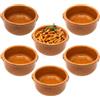 NAMAI Set 6 Tegami Terracotta, Ciotole in Terracotta, Misura 14 CM di Diametro e 6,5 CM di Altezza, Artigianali e Resistenti, Marroncino, Made in Italy