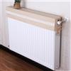 JINGSHIQIAOPL Copritermosifone Stoffa con Pizzo, 2 Pezzi, Protezione Antipolvere per Radiatori In Morbido Tessuto Misto, Copri Termosifone per La Casa, 12 Misure(Beige,40cm/16in)