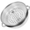 Hoement Vaporiera Inox a Doppio Strato per Cucina, Argento | Cottura a Vapore e Riscaldamento Cibi, Bordo Arrotondato Facile da Pulire, Uso Domestico in Cucina