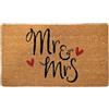 Social crazy Tappeto zerbino personalizzato - mr e mrs - cocco naturale ideale per ingressi (Cocco naturale, 60x40 cm)