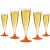 WOOPARTY Set 24 Flute Arancione in Plastica - 200 ml | Calici da Spumante Riutilizzabili - Eleganti e Resistenti | Ideali per Festa, Matrimonio, Brindisi, Aperitivo, Eventi - 6,5x17,5 cm