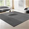 the carpet Relax Tappeto moderno a pelo corto, soggiorno, fondo antiscivolo, lavabile fino a 30 gradi, morbidissimo, aspetto pelliccia, Antracite, 240 x 240 cm