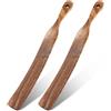 Quadafy Confezione da 2 spatole in legno per cucinare, spatola per spurtle a lievito naturale con fori per appendere, tasselli in legno per pasta madre, utensili da cucina per fermentazione, impasti