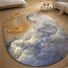Taidianolp Tappeto Ovale Salotto Moderno Pelo Corto,Astratto giallo, blu, grigio, bianco, blu, 100 x 170 cm,Decorativo da Interno Soggiorno Camera da Letto,