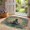 Generic Zerbino meditativo floreale, verde natura yoga, zerbino per interni ed esterni, decorazione rilassante, in gomma, impermeabile, antiscivolo, assorbe la polvere, facile da pulire, 73 x 43 cm