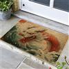 Generic Zerbino drago giapponese, rosso e bianco, decorazione per interni ed esterni, impermeabile, antiscivolo, assorbe la polvere, facile da pulire, stagioni, 73,7 x 43,2 cm